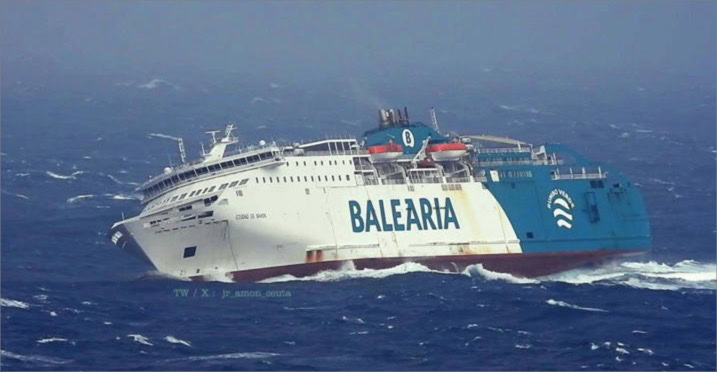 Περιπέτεια για το Ciudad de Mahon στο Στενό του Γιβραλτάρ