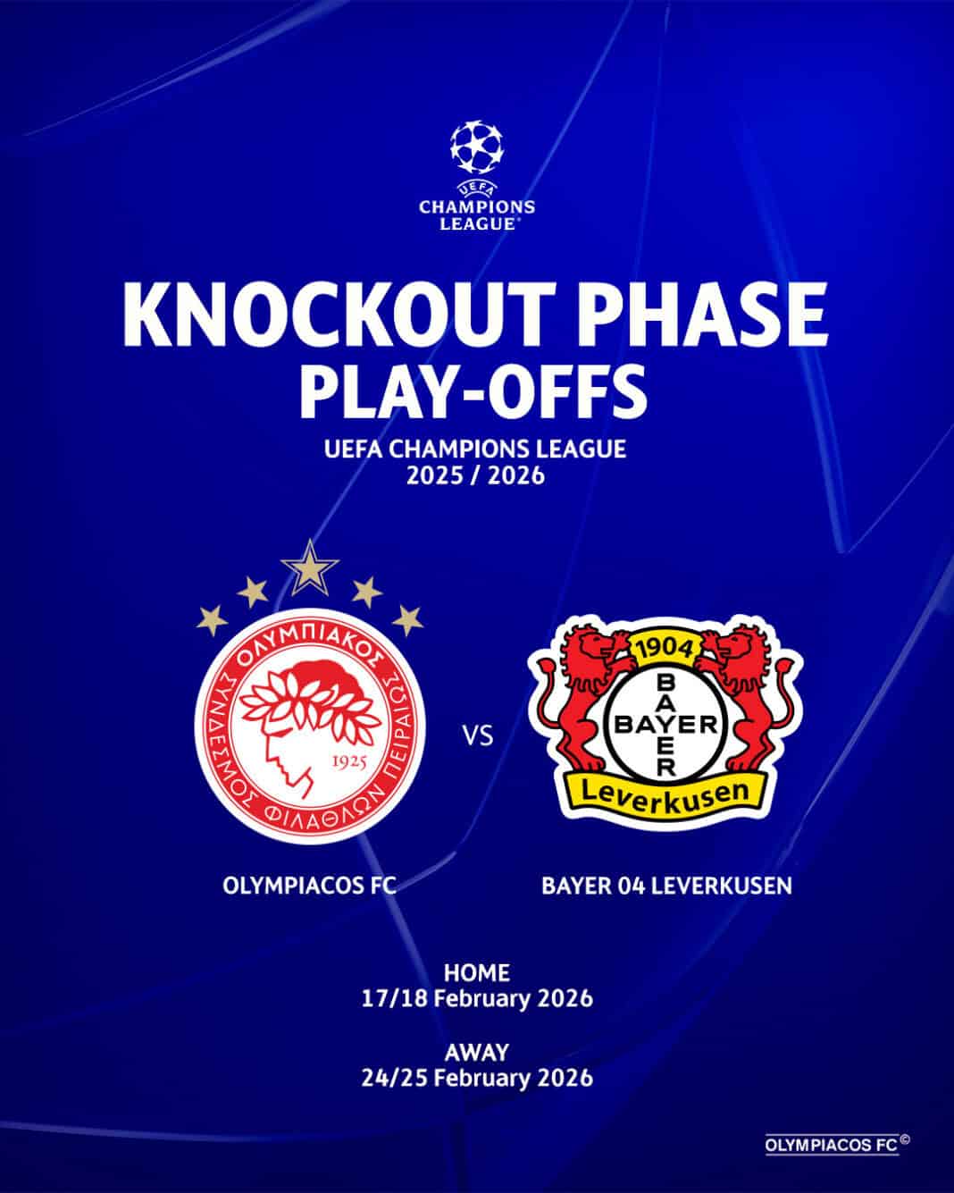 ΟΛΥΜΠΙΑΚΟΣ-BAYER LEVERKUSEN για την Knockout Phase του Champions League