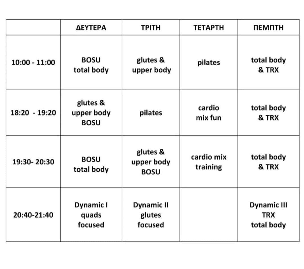 Ξεκινά τη Δευτέρα 12 Ιανουαρίου το νέο πρόγραμμα ομαδικών προπονήσεων