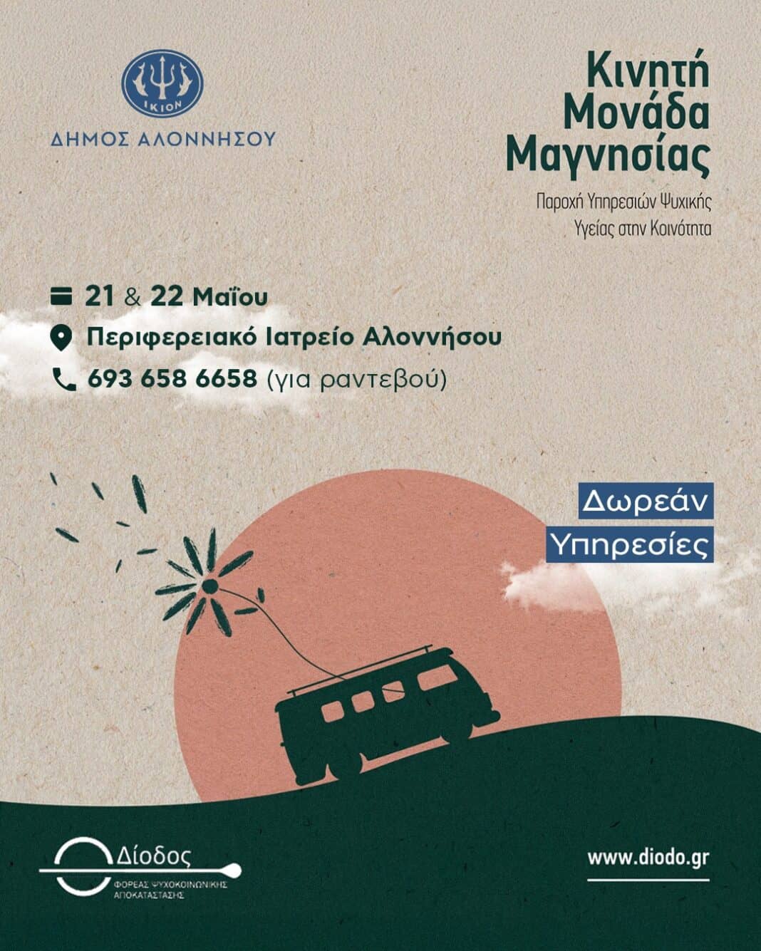 Η Κινητή Μονάδα Μαγνησίας στην Αλόννησο – 21 & 22 Μαϊου Η Κινητή Μονάδα Μαγνησίας στην Αλόννησο – 21 & 22 Μαϊου