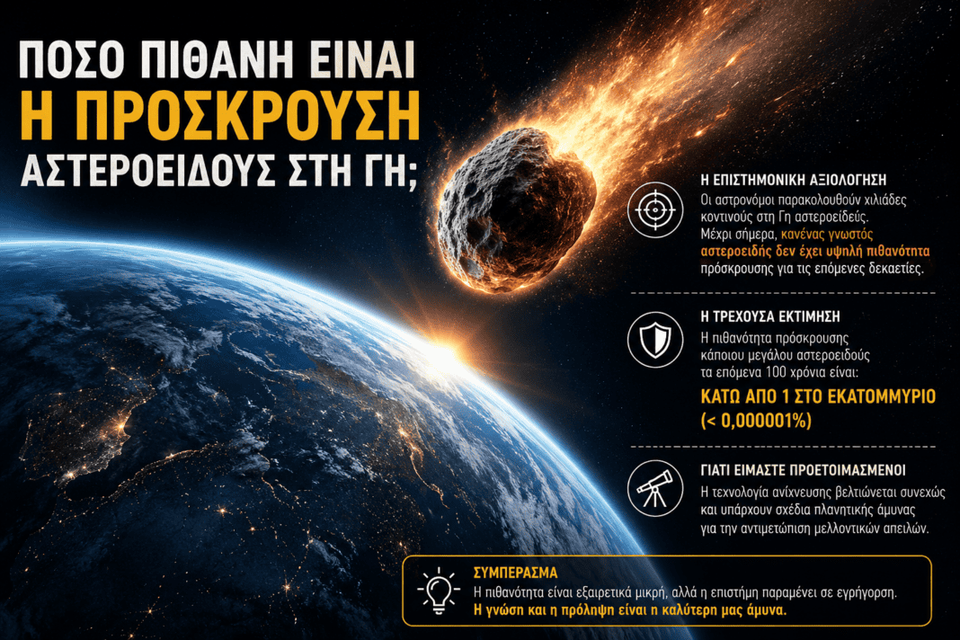 Πόσο πιθανή είναι η πρόσκρουση αστεροειδούς στη Γη; Πόσο πιθανή είναι η πρόσκρουση αστεροειδούς στη Γη;