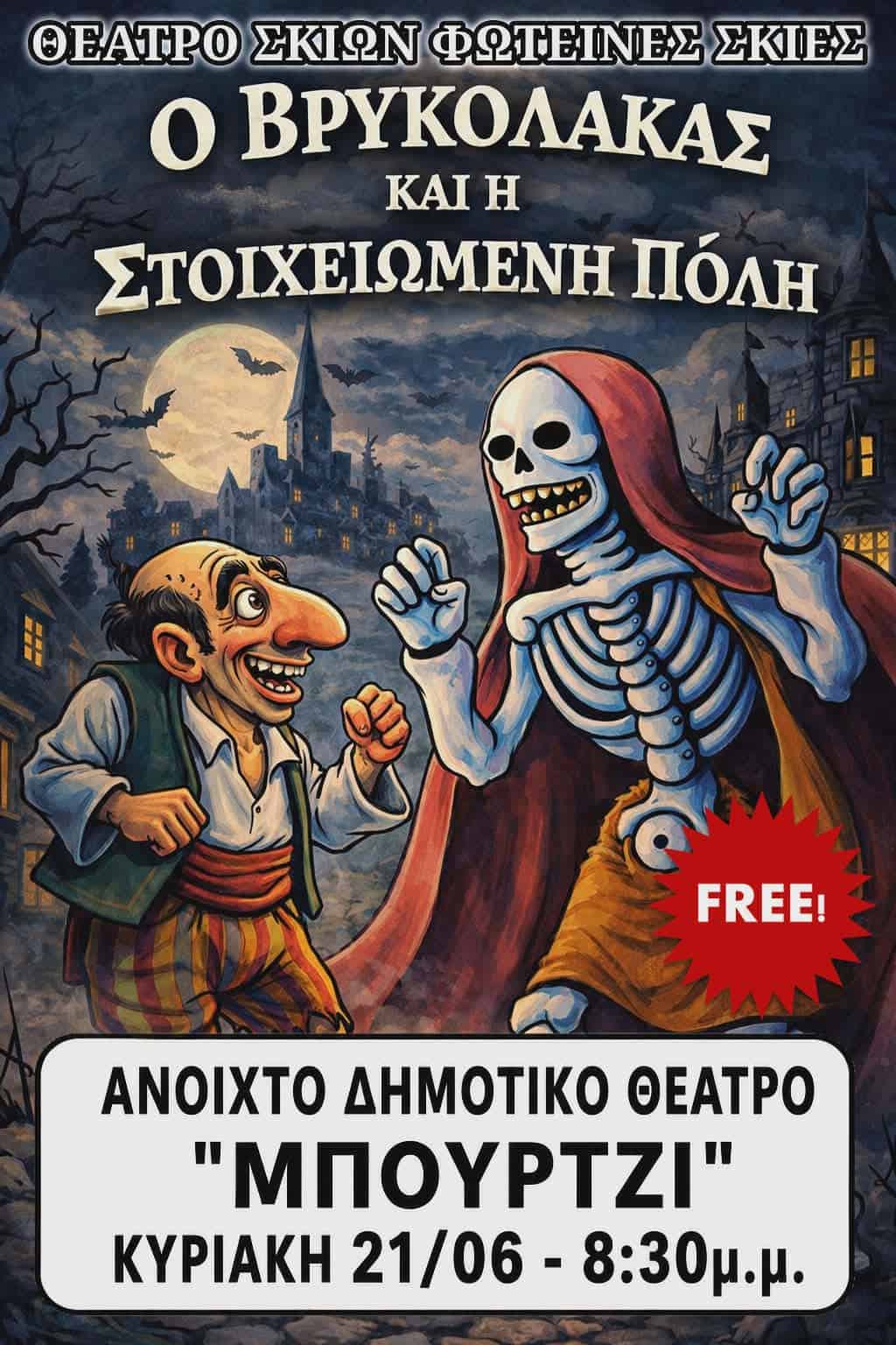 «Ο Βρυκόλακας και η Στοιχειωμένη Πόλη» ζωντανεύει στο Μπούρτζι «Ο Βρυκόλακας και η Στοιχειωμένη Πόλη» ζωντανεύει στο Μπούρτζι
