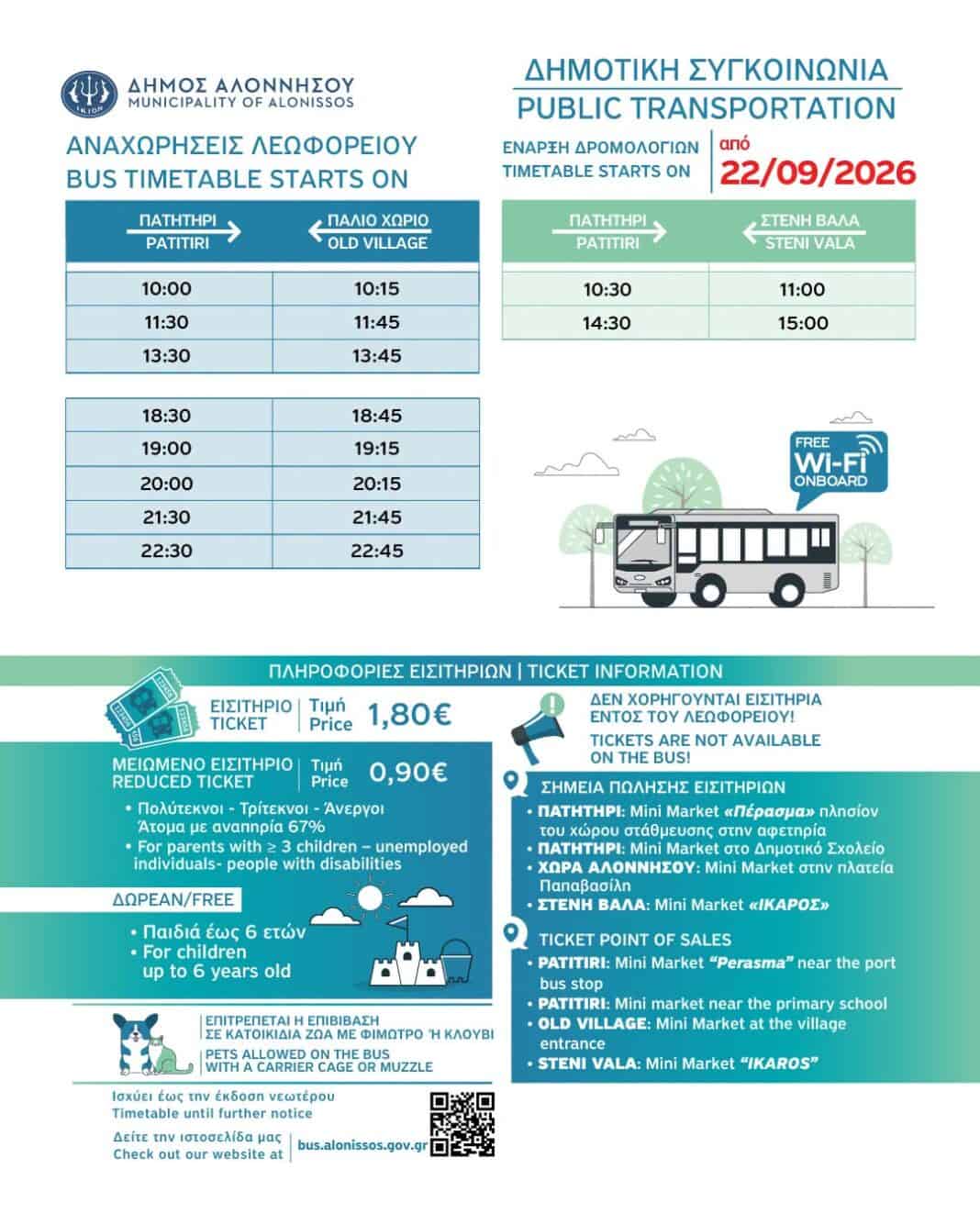 Ανανέωση ενημέρωσης στο πρόγραμμα δρομολογίων Δημοτικής Συγκοινωνίας Αλοννήσου Ανανέωση ενημέρωσης στο πρόγραμμα δρομολογίων Δημοτικής Συγκοινωνίας Αλοννήσου